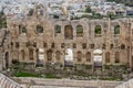 Ruins of Odeon of Herodes Atticus in the Acropolis of Athens, Greece