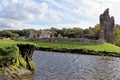 Ruins of Ogmore Castle in Vale of Glamorgan river Royalty Free Stock Photo