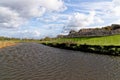 Ruins of Ogmore Castle in Vale of Glamorgan river Royalty Free Stock Photo