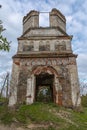 The ruins of old abandoned church in Lithuania. Rudamina Lord of conversion Church. Ancient, landscape. Royalty Free Stock Photo