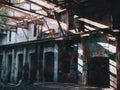 Abandoned warehouse with graffiti 