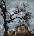 The ruins of an old abandoned mansion Royalty Free Stock Photo