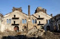 Ruins of old abandoned plant with gas furnace chimney,Odessa,Ukraine