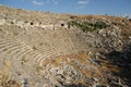 Ruins of old amphitheater, Hierapolis, Pamukkale. Cultural heritage of Turkey.