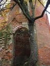 The ruins of the old brick estate of the Wrangel barons