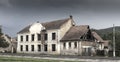 Ruins of an old building in the main street in Szaszkezd, Romania Royalty Free Stock Photo