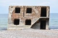 Ruins of old bunker on the beach at The Northern Forts, Karosta, Liepaja, Latvia Royalty Free Stock Photo