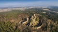 The ruins of the old castle Helfenburk aerial view Royalty Free Stock Photo