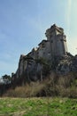 Ruins of old castle on rocks Royalty Free Stock Photo