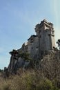 Ruins of old castle on rocks Royalty Free Stock Photo