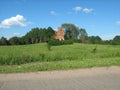 ruins of an old church on the hill of an old cemetery Royalty Free Stock Photo