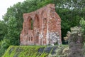 Ruins of old church in Trzesacz in Poland