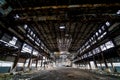 Ruins of an old factory. Old industrial building for demolition Royalty Free Stock Photo