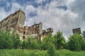 Ruins of an old factory, spring view Royalty Free Stock Photo