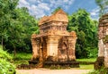 Ruins of Old hindu My Son temple in Vietnam Royalty Free Stock Photo