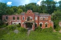 The ruins of the old house of barons Vrangel close-up