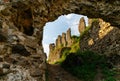Ruins of old hungarian castle in Khust city, Ukraine Royalty Free Stock Photo
