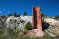 Ruins of old limestone calcination furnace near Vovchansk, Eastern Ukraine