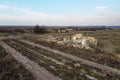 The ruins of an old livestock enterprise, aerial view