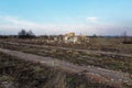 The ruins of an old livestock enterprise, aerial view