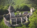 Ruins of old medieval castle, Middle Ages. Royalty Free Stock Photo