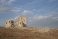 Ruins of the old Moorish castle of the Star in Teba, Malaga