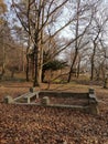 Ruins  in the yard of St John the Baptist Church in Stefanesti Royalty Free Stock Photo