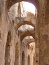 Ruins of gladiators arena in Tunisia Royalty Free Stock Photo