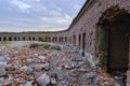 Ruins old ruined red brick fort.