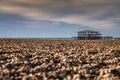 Ruins of the old rusty West Pier in Brighton Royalty Free Stock Photo