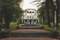 The ruins of the old Soviet sanatorium Medea, whose architecture which is basically a synthesis of Stalinist period classical