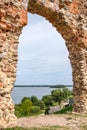 Ruins of old stone castle in Ludza city, Latvia