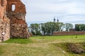 Ruins of old stone castle in Ludza city, Latvia