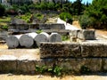 Ruins of the old thearter near Acropolis of Athens, Greece. Royalty Free Stock Photo