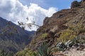 Peruvian mountain landscape with Ruins of Ollantaytambo in Sacred Valley of the Incas in Cusco, Peru Royalty Free Stock Photo