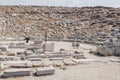 Ruins of outdoor ancient theatre on the Greek island of Delos