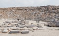 Ruins of outdoor ancient theatre on the Greek island of Delos