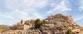 The ruins of the outer walls of the medieval fortress of Nimrod - Qalaat al-Subeiba, located near the border with Syria and