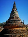 Ancient pagoda on blue sky background Royalty Free Stock Photo