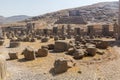 Ruins of the Palace of 100 columns in the ancient Persepolis, Ir Royalty Free Stock Photo