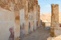 The ruins  of the palace of King Herod in the fortress of Masada - is a fortress built by Herod the Great on a cliff-top off the Royalty Free Stock Photo