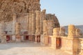 The ruins  of the palace of King Herod in the fortress of Masada - is a fortress built by Herod the Great on a cliff-top off the Royalty Free Stock Photo