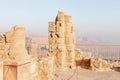 The ruins of the palace of King Herod in the fortress of Masada - is a fortress built by Herod the Great on a cliff-top off the Royalty Free Stock Photo