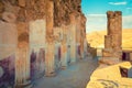 The ruins of the palace of King Herod`s Masada Royalty Free Stock Photo