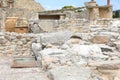 Ruins of palace Knossos with amphoras Royalty Free Stock Photo