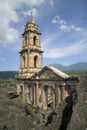 Ruins of the Paricutin church, in michoacan, mexico