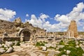 Ruins of Perge an ancient Anatolian city in Turkey. Royalty Free Stock Photo