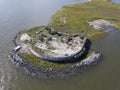 The ruins of Pinckney Castle, one of three forts in Charleston Harbor used during the American Civil War Royalty Free Stock Photo