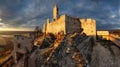 Ruins of Plavecky castle on the hill, Slovakia Royalty Free Stock Photo