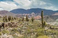 Ruins of pre-Columbian fortification Pucara near Tilcara village in Quebrada de Humahuaca valley, Argenti Royalty Free Stock Photo